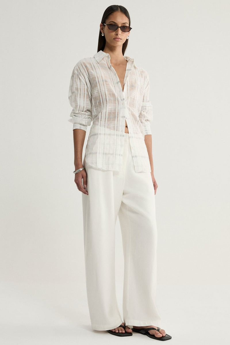 Onyx Shirt White Check-Elka Collective