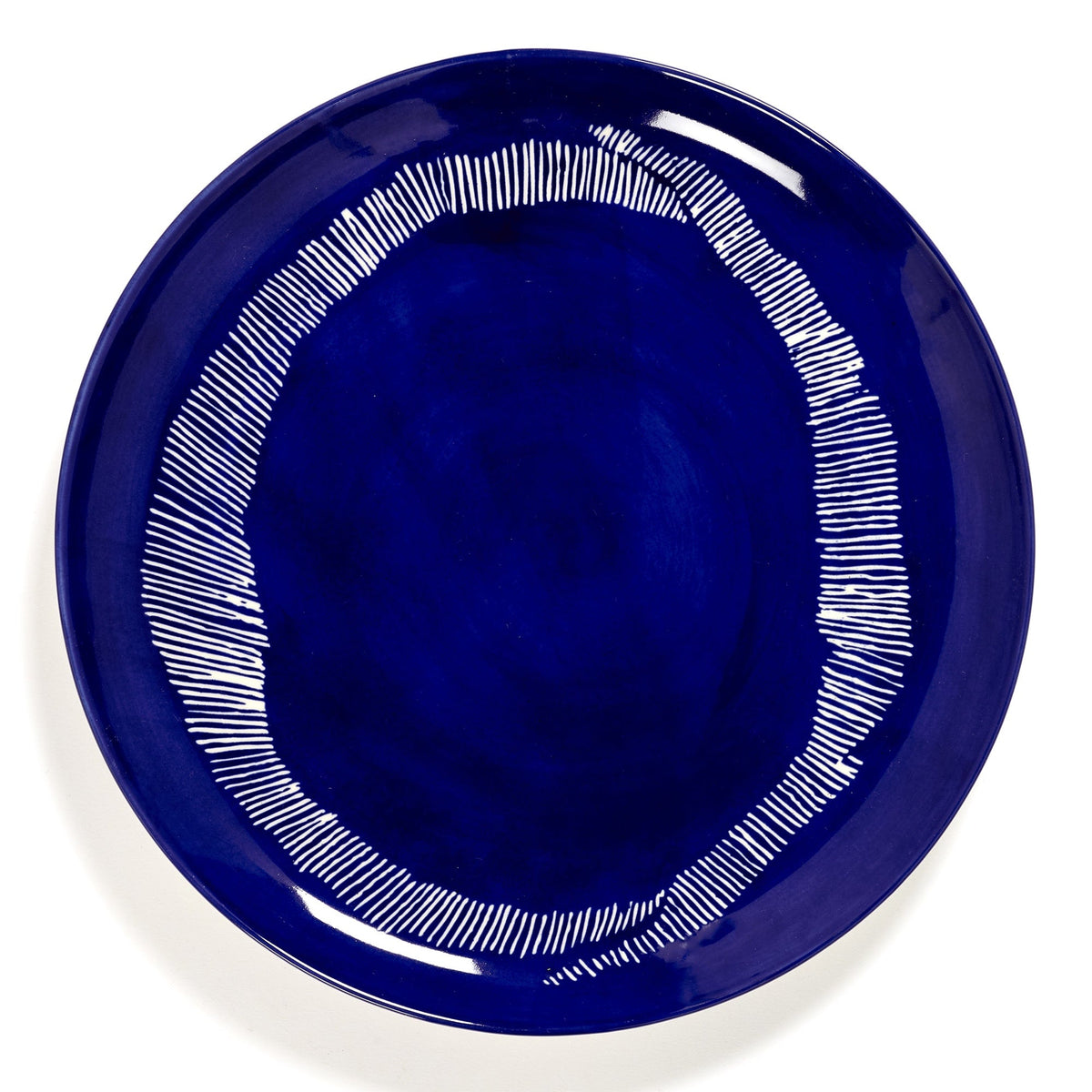 Ottolenghi Plate L Blue with White Stripes-Gourmet & Lifestyle Brands
