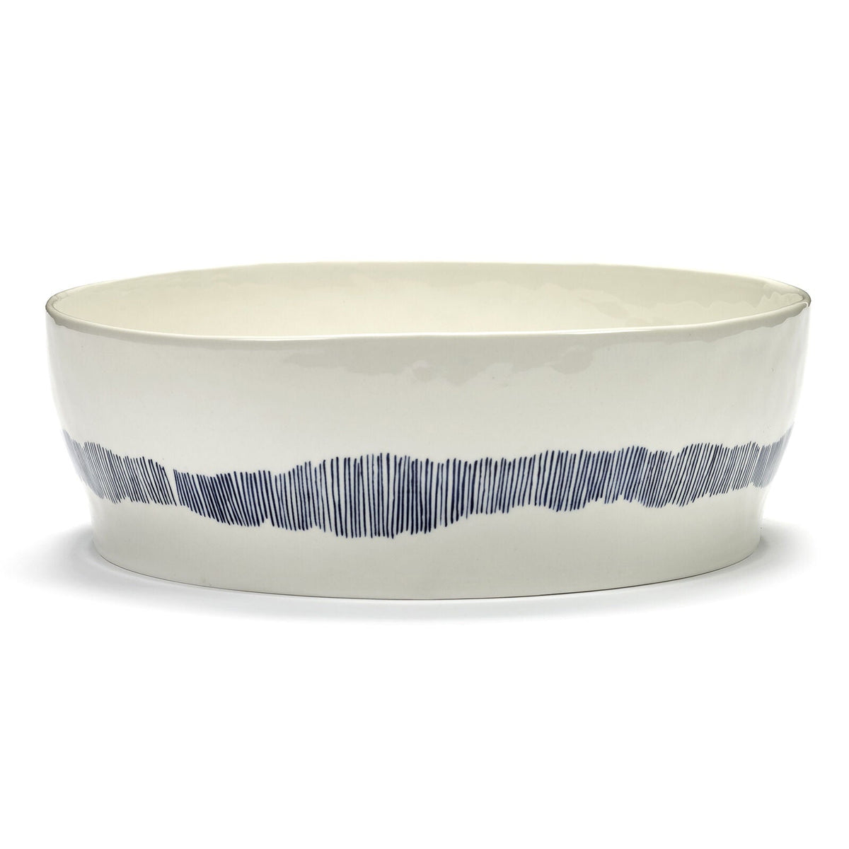 Ottolenghi Salad Bowl White with Blue Stripes-Gourmet & Lifestyle Brands