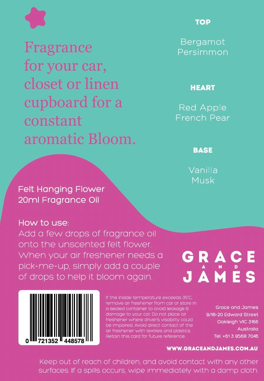 Persimmon & Vanilla Felt Air Freshener - Grace and James