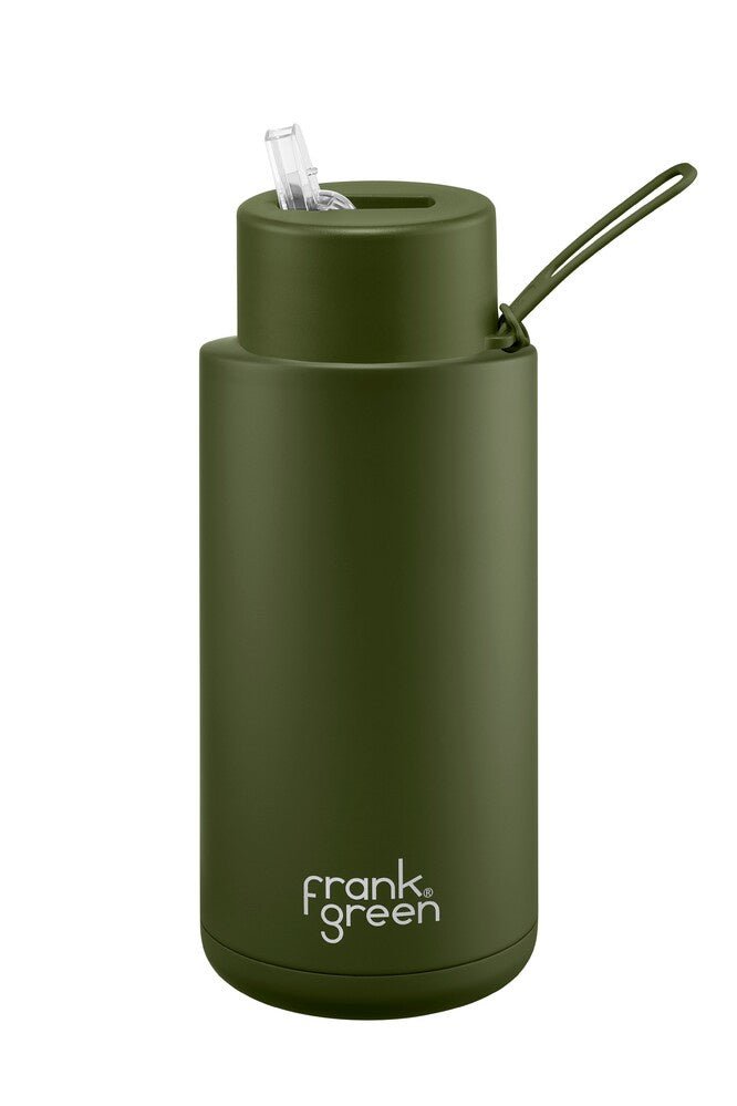 Reuse Bottle with Straw Lid Khaki-Frank Green
