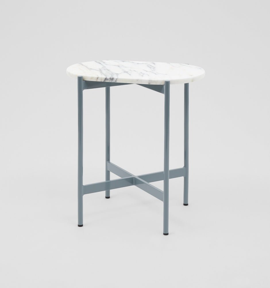 Rhonde Marble Side Table Dusty Blue - Warranbrooke