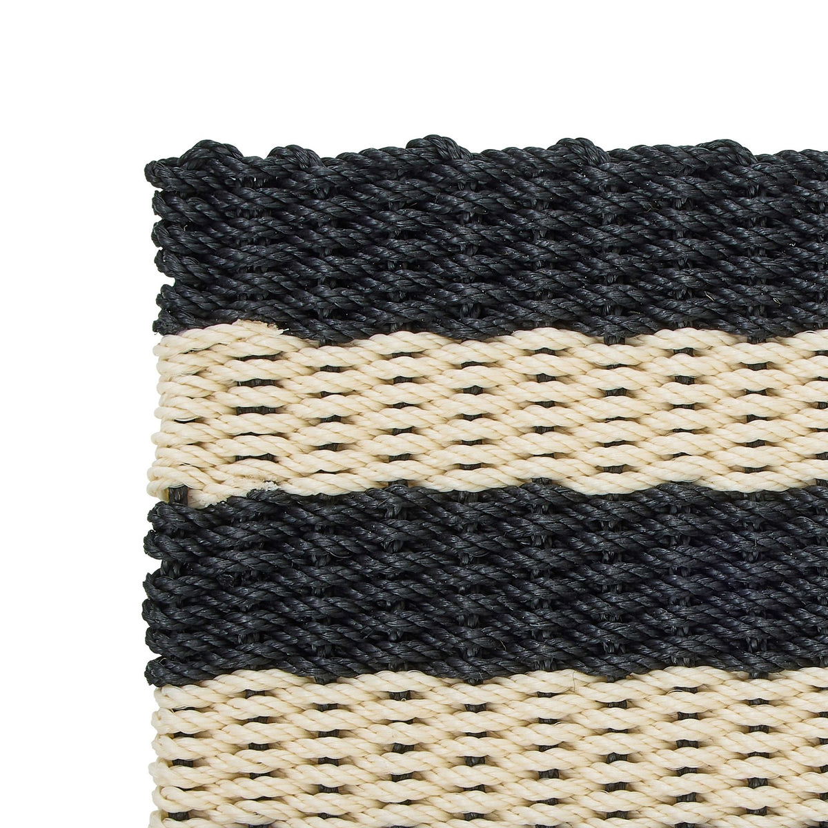 Rope Door Mat Black Stripe-IsAlbi