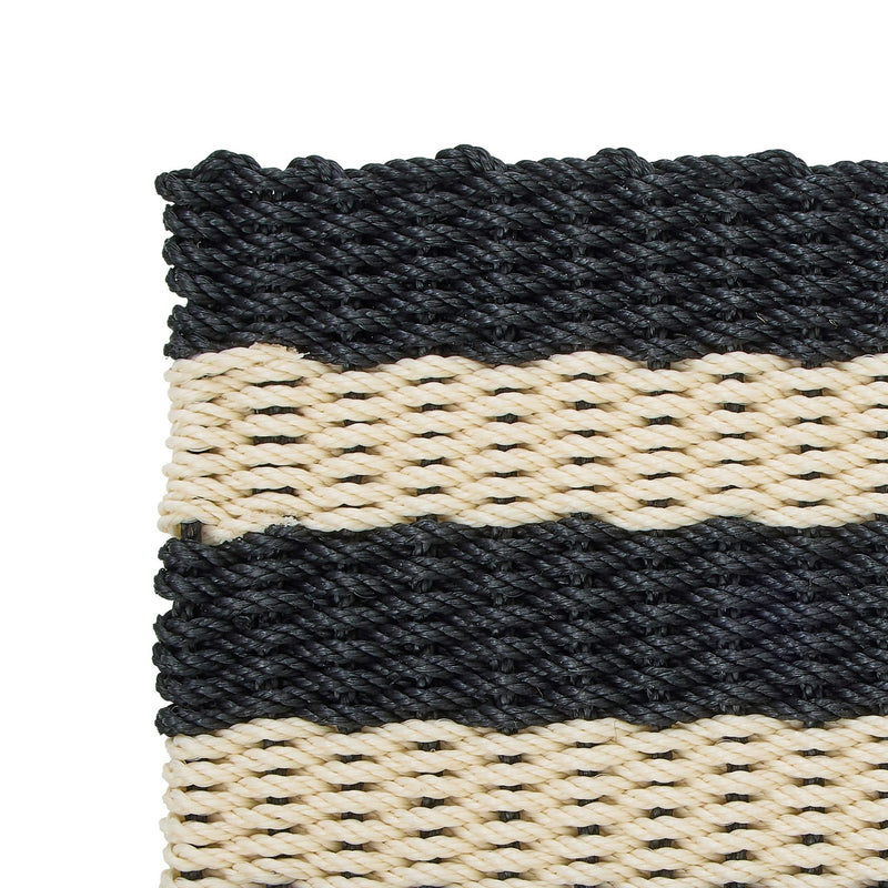 Rope Door Mat Black Stripe-IsAlbi