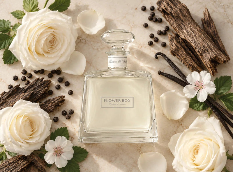 Roses & Oud Wood Hallmark White-Flower Box