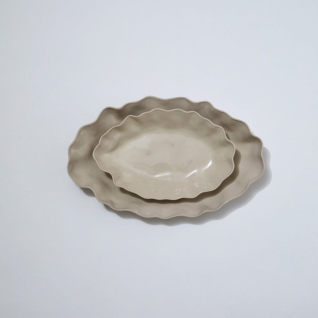 Ruffle Platter Rectangle Chalk-Marmoset Found