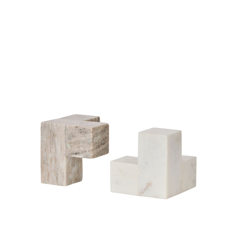 Sachi Block Bookends White S/2 - IsAlbi