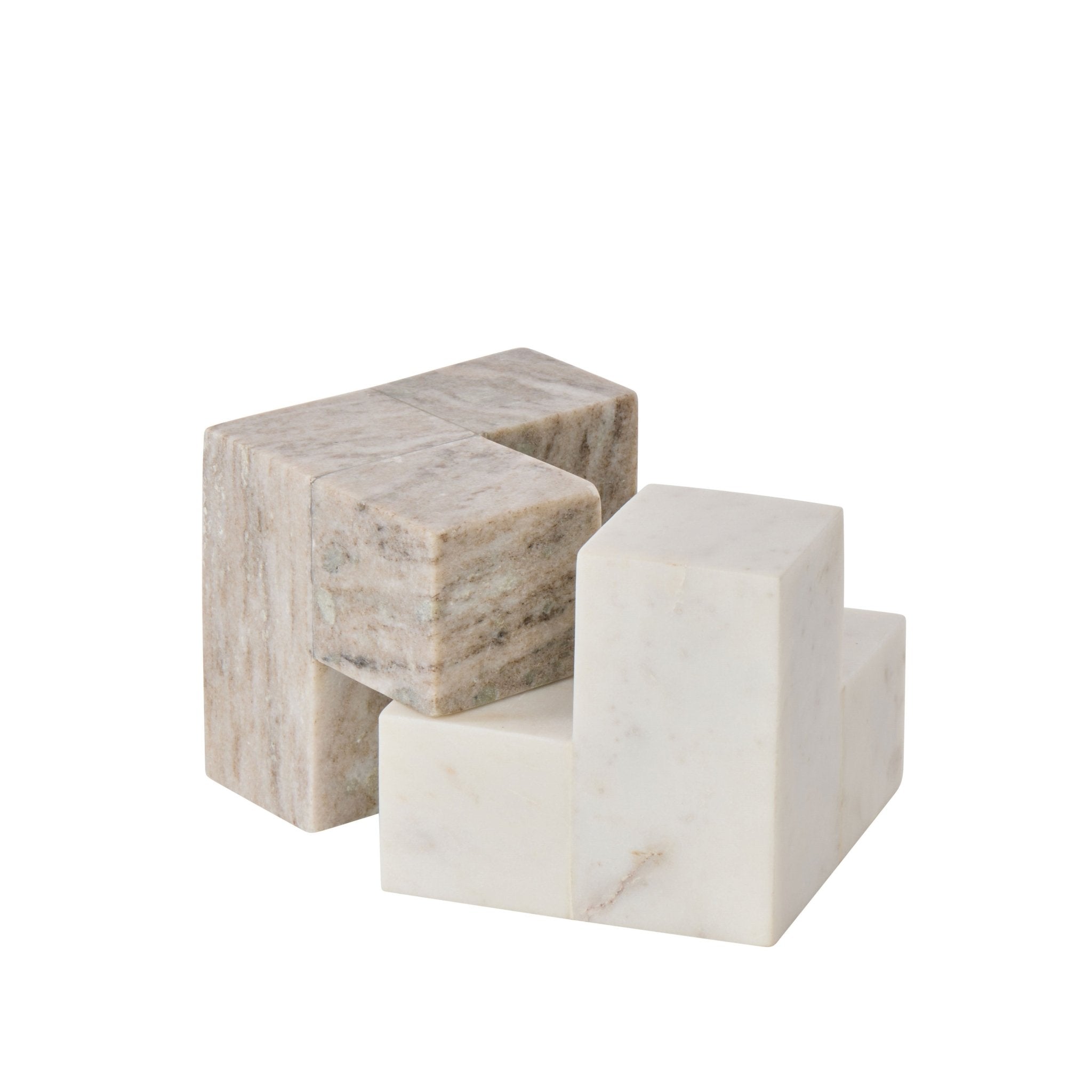 Sachi Block Bookends White S/2 - IsAlbi