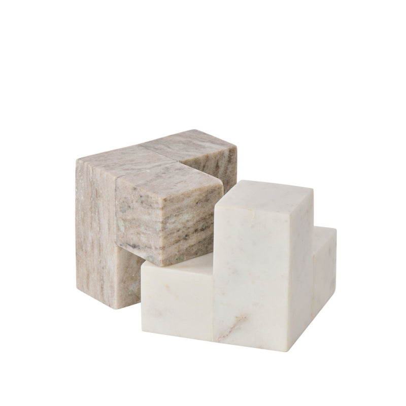Sachi Block Bookends White S/2 - IsAlbi