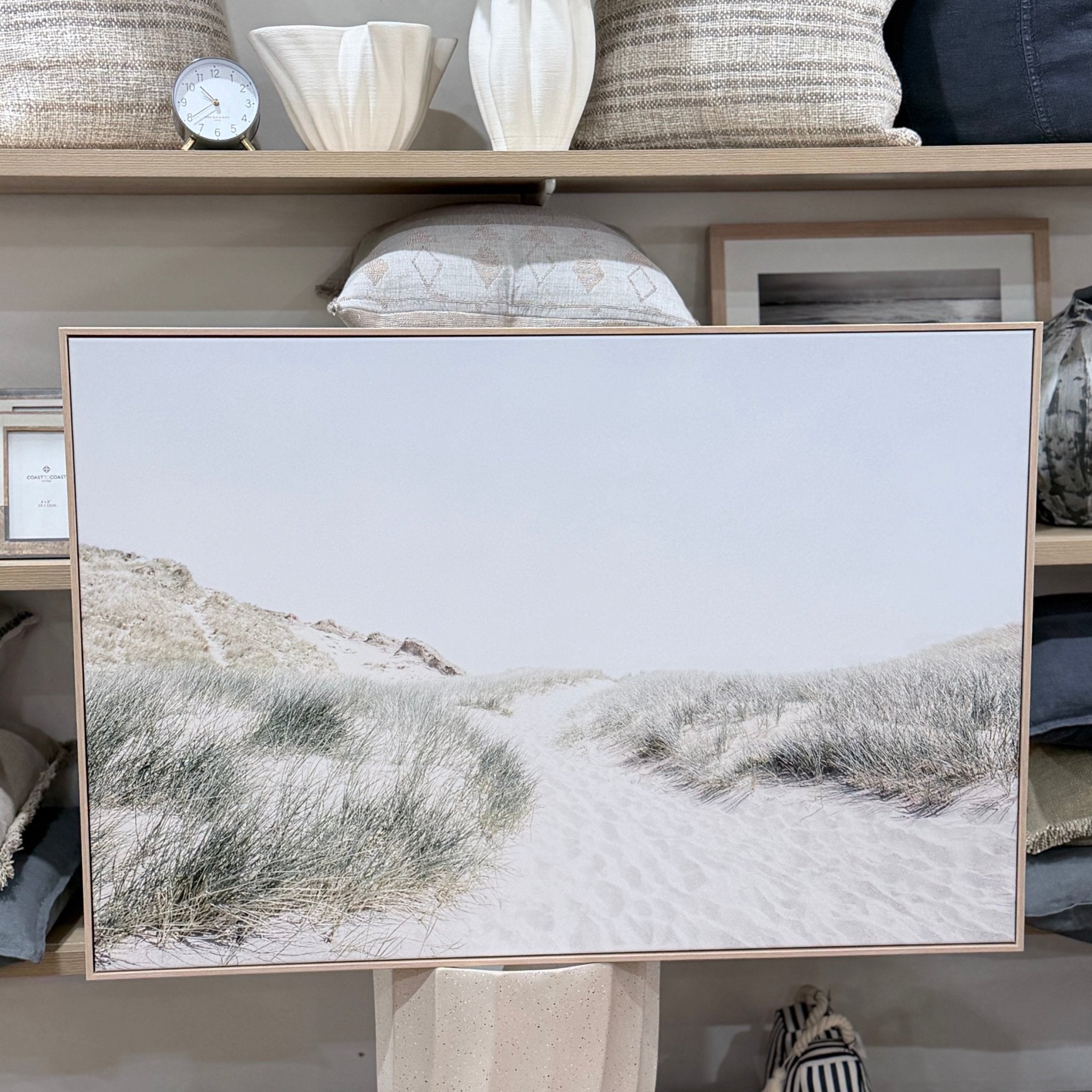 Sand Reed Dunes Framed Canvas - Home Basics & Design