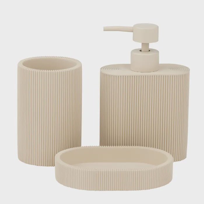Sidney S/3 Resin Bath Set Taupe - Home Basics & Design