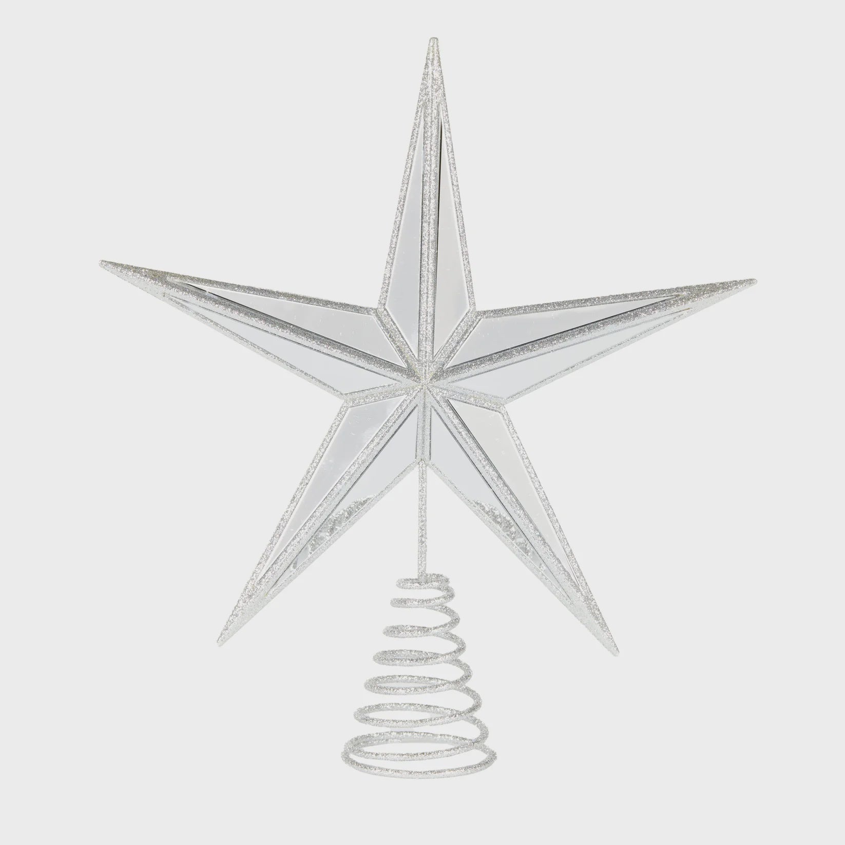 Silver Tree Topper Star 5 points - Holly & Ivy