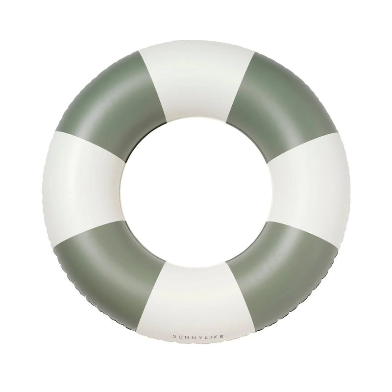 Slim Tube Pool Ring Olive Stripe-Sunnylife