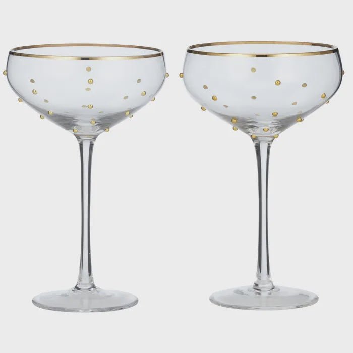 Spotted Gimlet S/2 Coupe Glass Gold - Coast to Coast