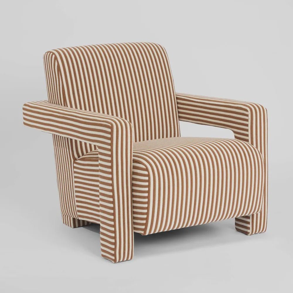 Terracotta Stripe Armchair - Florabelle