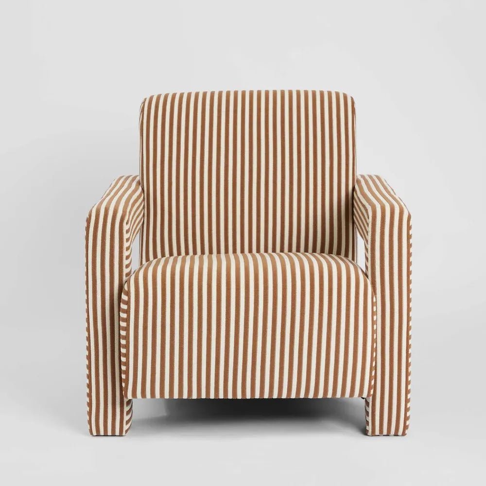 Terracotta Stripe Armchair - Florabelle