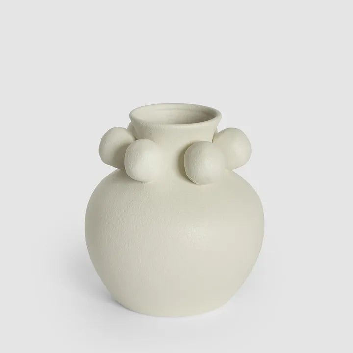 Tiki Round White Vase - Florabelle