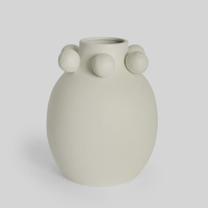 Tiki Round White Vase - Florabelle