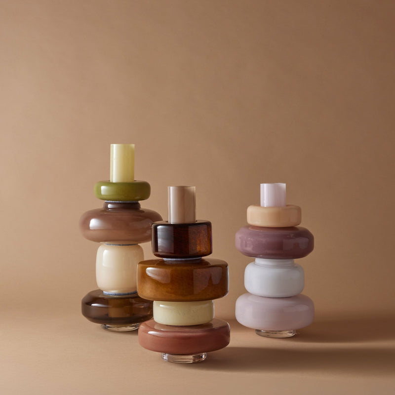 Tutti Glass Sculpture Vase Tonal Green - IsAlbi