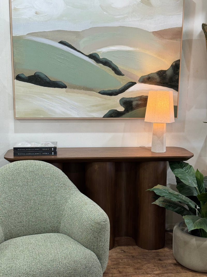 Walnut Curve Console Table - Calibre