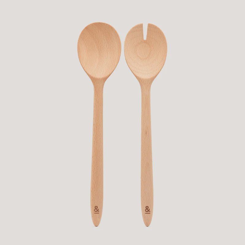 Wooden Beechwood Salad Servers - Seed & Sprout