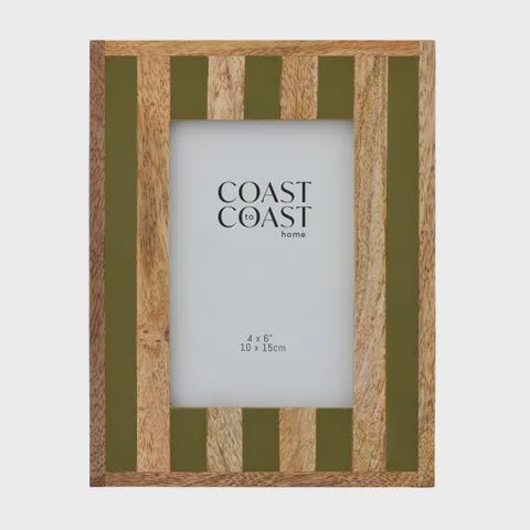 Wooden Resin Stripe Frame Olive - Coast to Coast