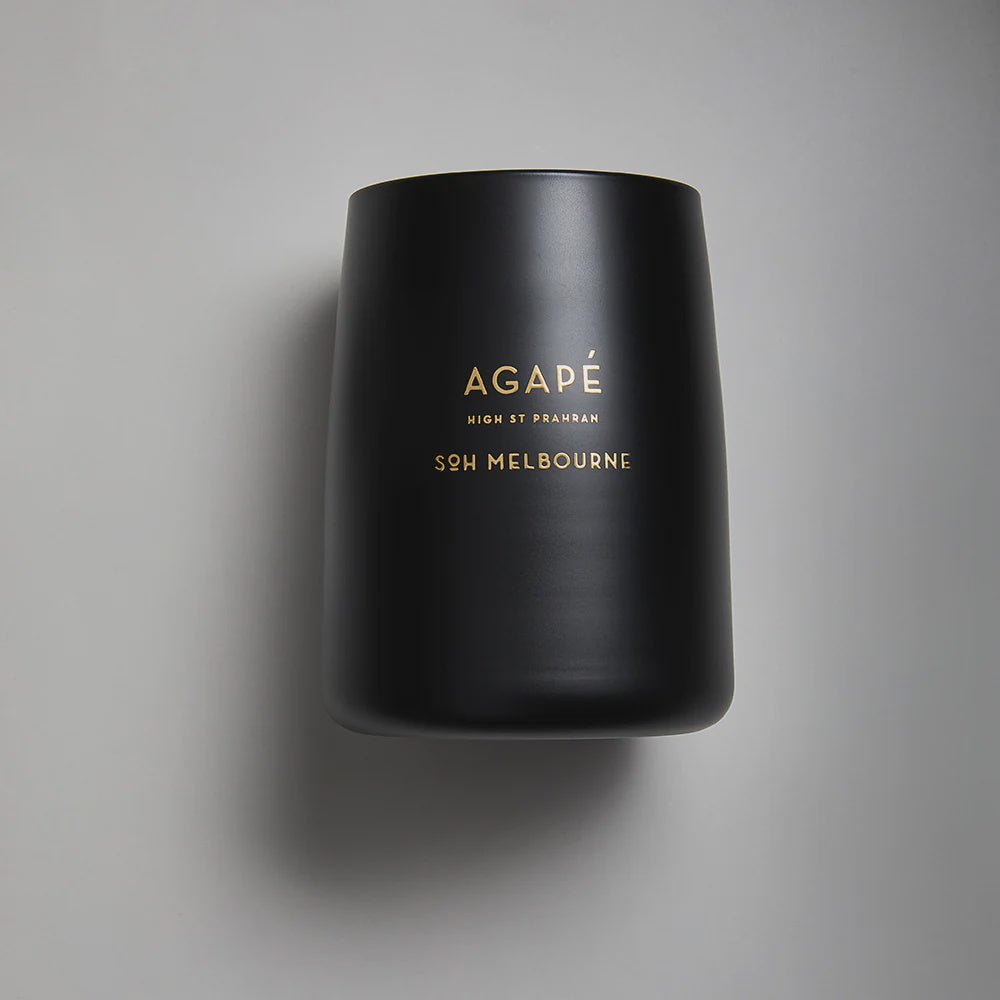 Agape Black Glass Candle