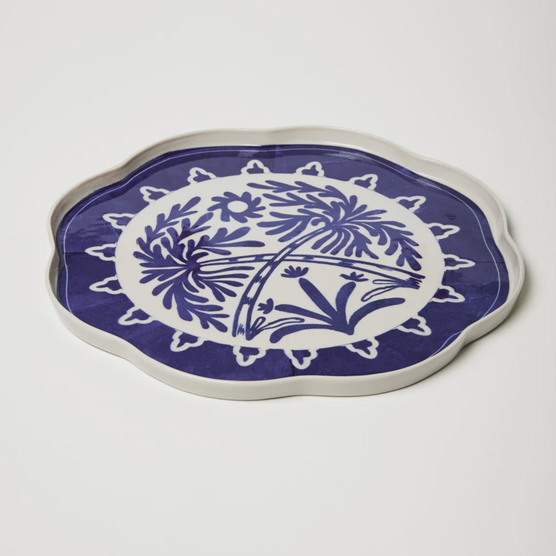 Del Sol Palm Platter Blue